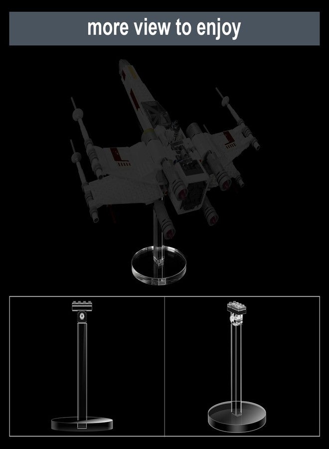 NAOCARD Acrylic Display Stand for Lego 75399 Rebel U-Wing Starfighter Building Set, Transparent Rotating Acrylic Riser Compatible with TIE Bomber 75347, TIE Fighter & X-Wing 7539 - Image 4